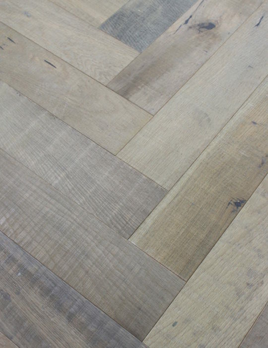 distressed parquet herringbone wood floor