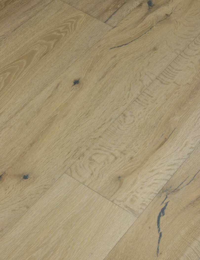 Light coloured plank oak flooring