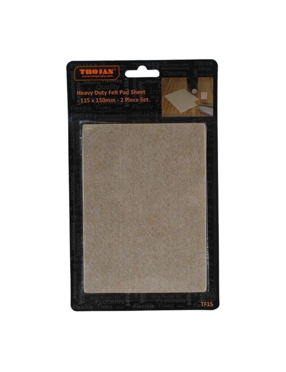 Trojan felt pads sheet 115 x 150mm self adhesive floor protection