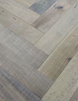 distressed parquet herringbone wood floor